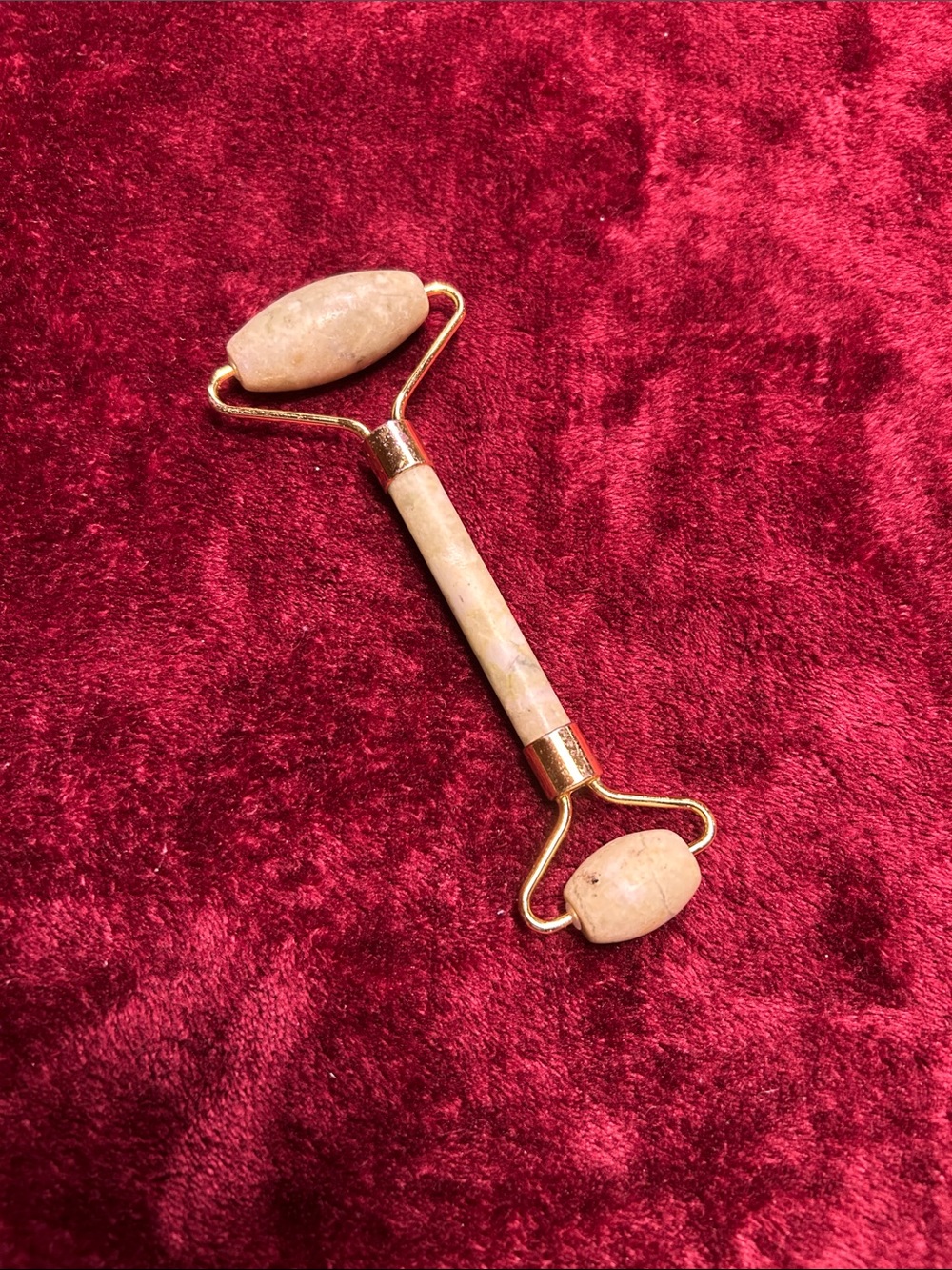 Jade Facial Roller with Gold Accents